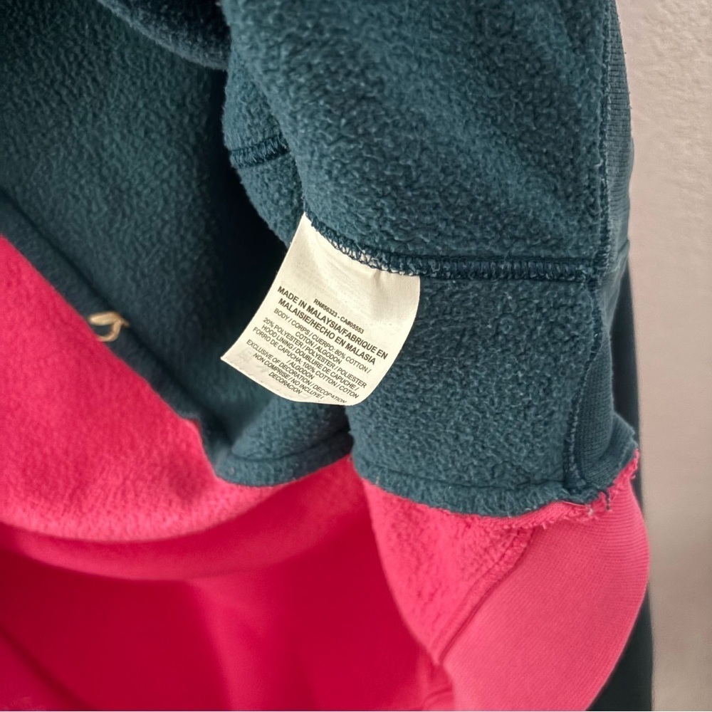 NIKE sz M DIY Fleece Hoodie FULL Zip Pink Blue Half Long Sleeve - Picture 11 of 11